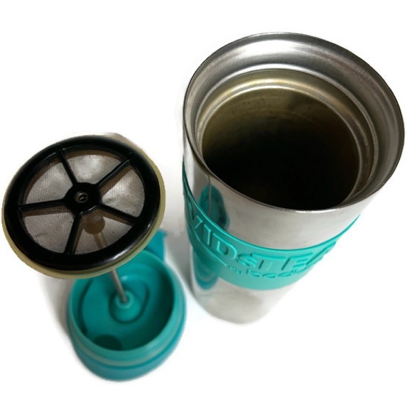 David’s Tea Stainless Steel Bodum Tumbler Travel Mug Coffee Tea Press - Picture 3 of 6